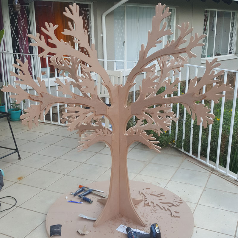 fnb flat pack tree partially assembled for testing