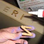 glue on wooden letters