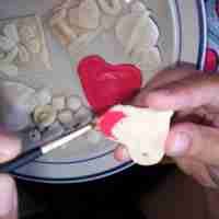 paint flour dough heart gift tags