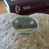 glue mirror circle on paper mache