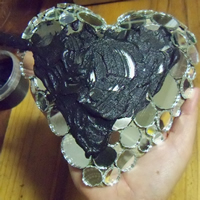 apply grout to paper mache heart