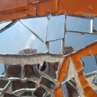 orange flower mosaic table top