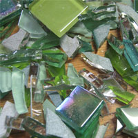 cut up mosaic tiles
