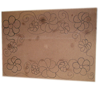 design mosaic layout on masonite board