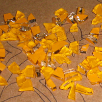 small orange mosaic bits