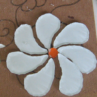 orange circle mosaic tile