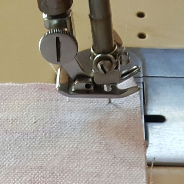 sewing reaching end of first line of stiching