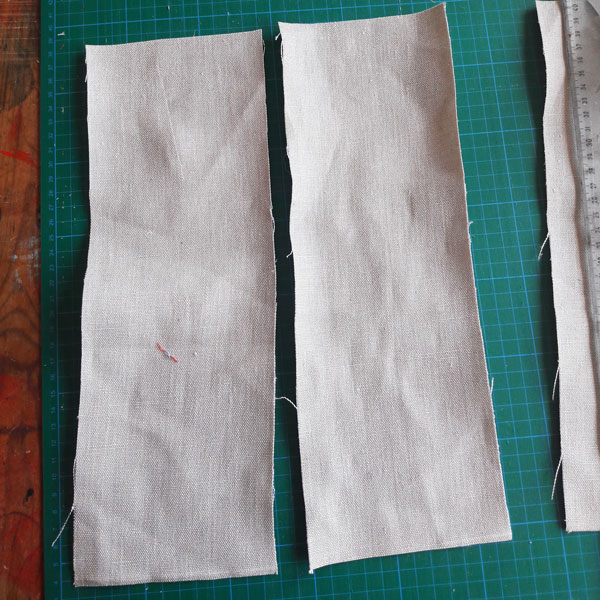 cup up sections of fabric
