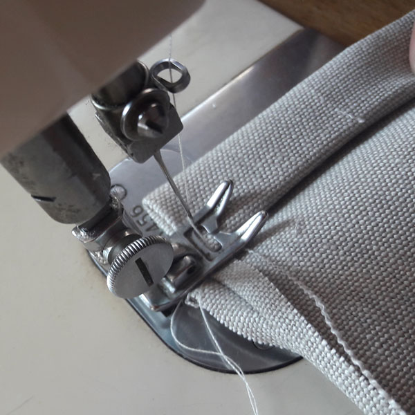 sewing other side of drawsting bag