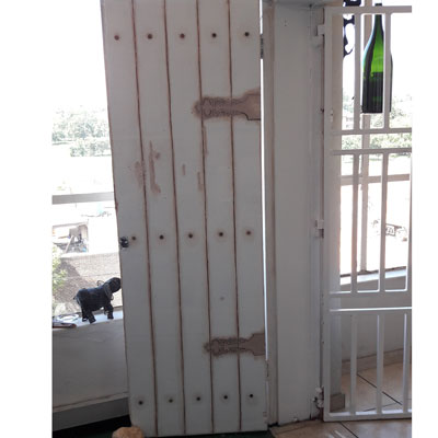 completed faux wooden door