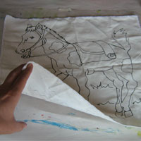 fabric on plastic sheet