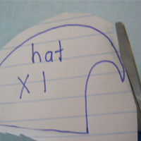 cut out the hat from the father christmas fingerpuppet template