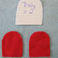 cut out two fingerpuppet body pieces