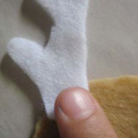 glue rudolphs antlers into place