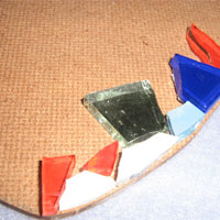 glue tiles on board