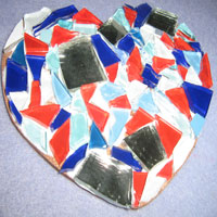 mosaic tiles stuck down