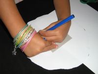 trace box using pencil or crayon