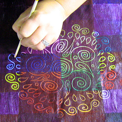 almost compelted fabric painted project 