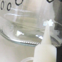 glue stone onto bottle