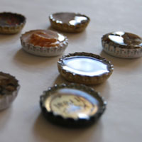 recycled bottletops ready for resin
