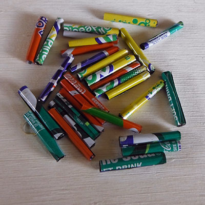 pile of rold tin can beads