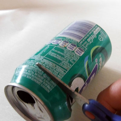 cutting off top of can