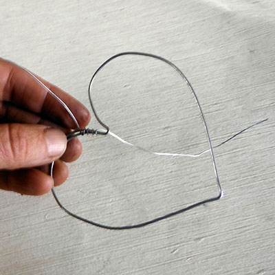 securing or closing the wire heart