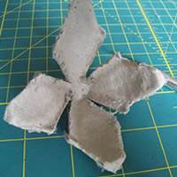 egg box flower design cut