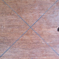 centre point of wooden board