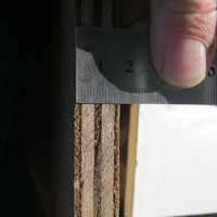 measure thickness of recycled wood