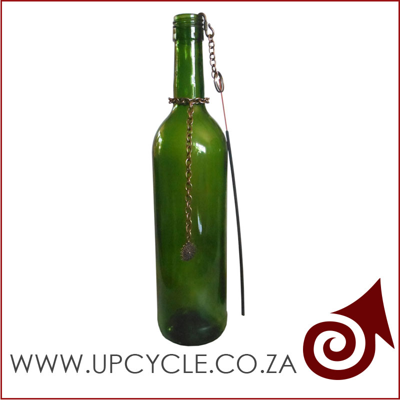 incence burner from a wine bottle