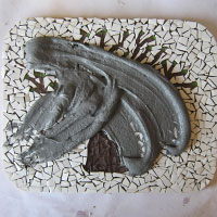 grout on mosaic baobab tree