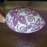 polystyrene easter egg with glitter