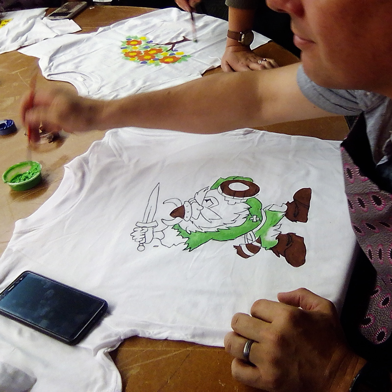 fabric painting a t-shirt