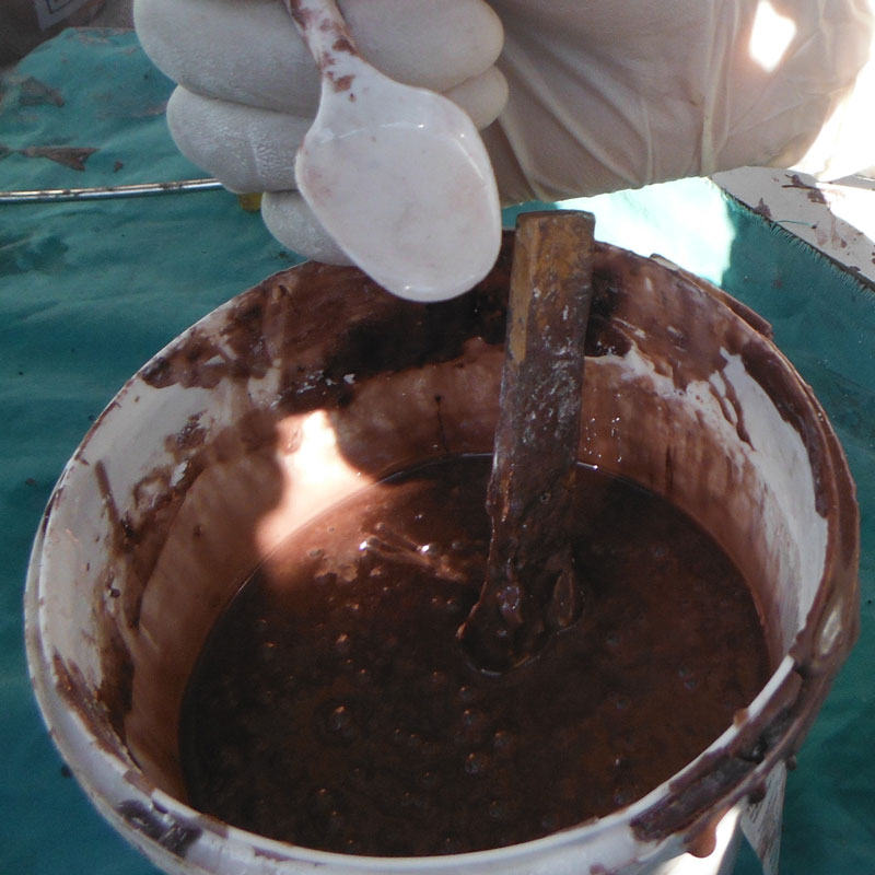 adding catalyst to resin mixture