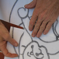 place picture on carbon paper