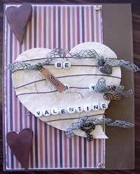 attache heearts to card