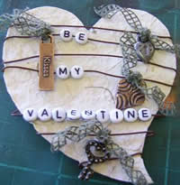 Picture of hand made scrapbook valentiens card