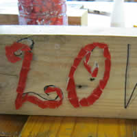 mosaic onto wood timber