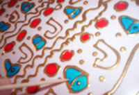 spread glass paint with toothpick