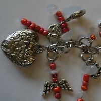 beaded headpin on valentines chain