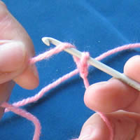 wrap wool from behind