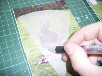 trace outline of photo with pencil