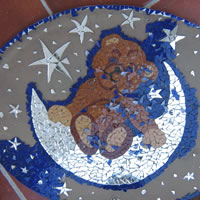 add background to mosiac teddy bear