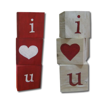 completed i love you valentines blocks