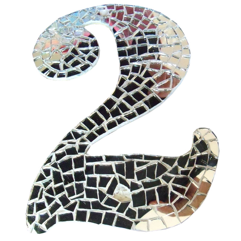 Handmade mosaic house number made using the mosaic-on-mesh technique at a Crafty Corner workshop in Johannesburg