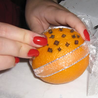 press cloves in holes