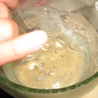 stir soap gently to dissolve soap lumps