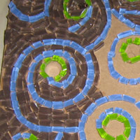 trace blue mosaic swirls