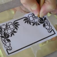 trace design onto pewter